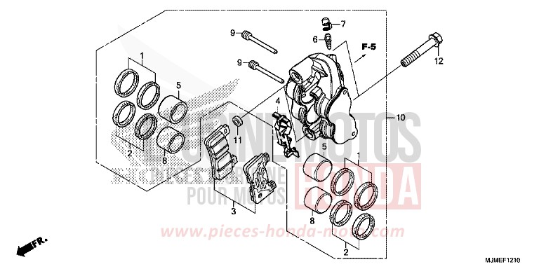 BREMSSATTEL VR (VFR800XF) von VFR800X „Crossrunner“ MAT GUNPOWDER BLACK METALLIC (NH436) von 2015